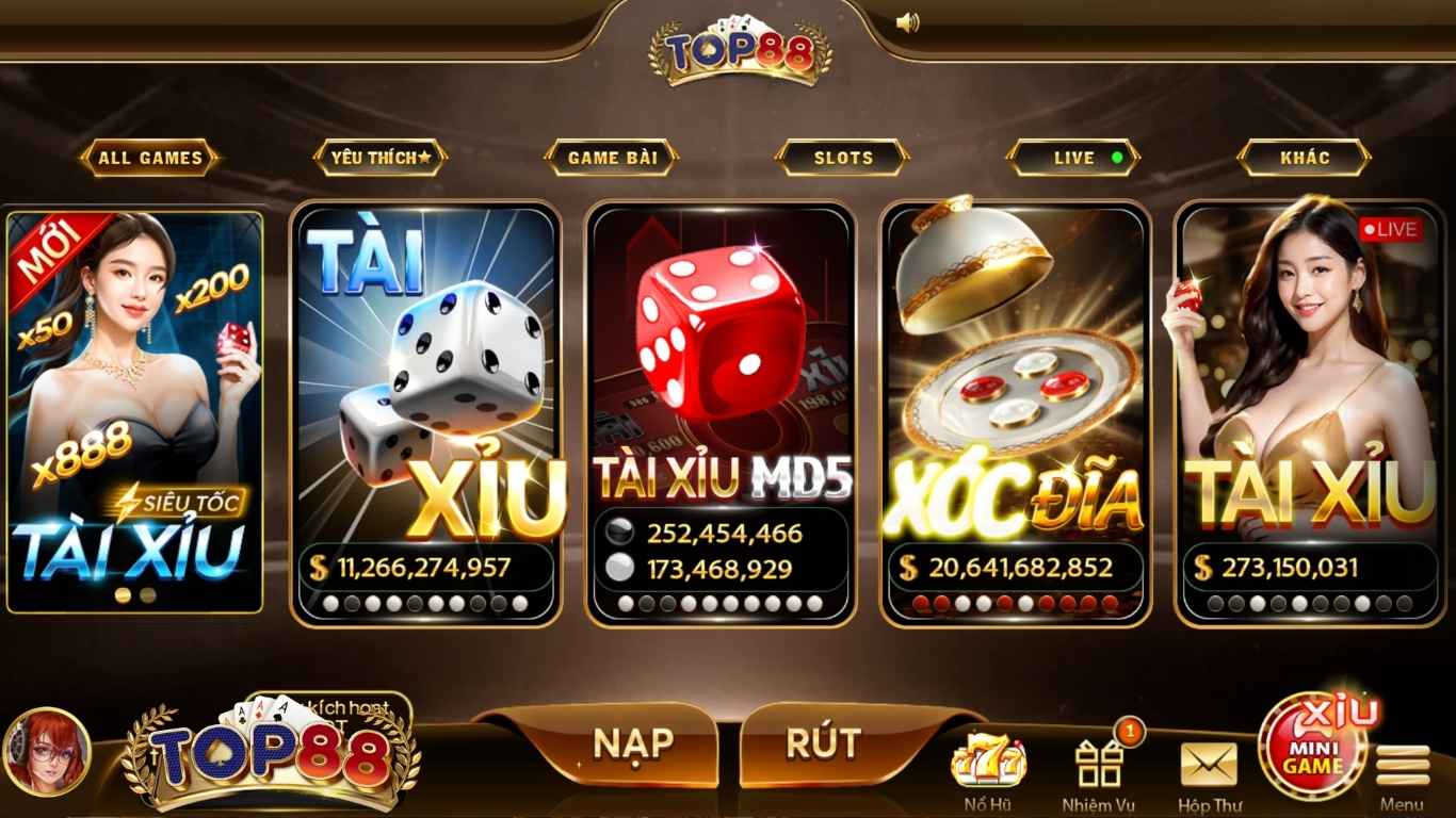 Giới thiệu Top88 - Sảnh game hấp dẫn