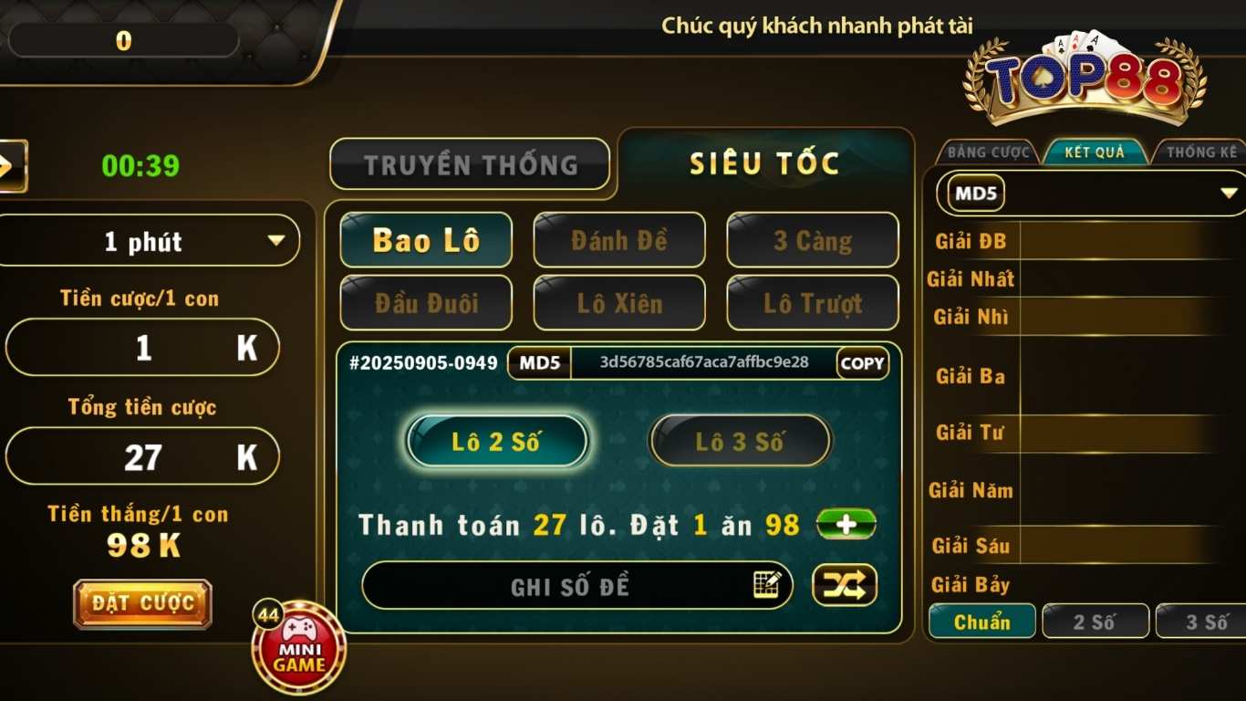 Bí quyết tham gia lô đề siêu tốc Top88
